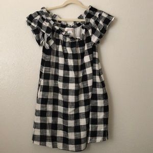 Anthropologie off the shoulder gingham dress